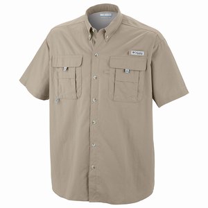 Columbia PFG Bahama™ II Shortärmad Skjorta Herr Khaki (OJXIE1623)